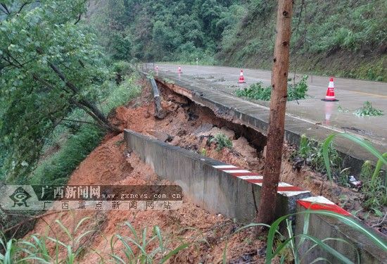 廣西累計10條普通公路因強對流天氣交通中斷(圖)
