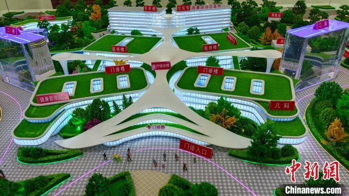 圖為29日拍攝的西藏自治區(qū)醫(yī)院效果圖?!∝暽@?攝 圖為29日拍攝的西藏自治區(qū)醫(yī)院效果圖?!∝暽@?攝